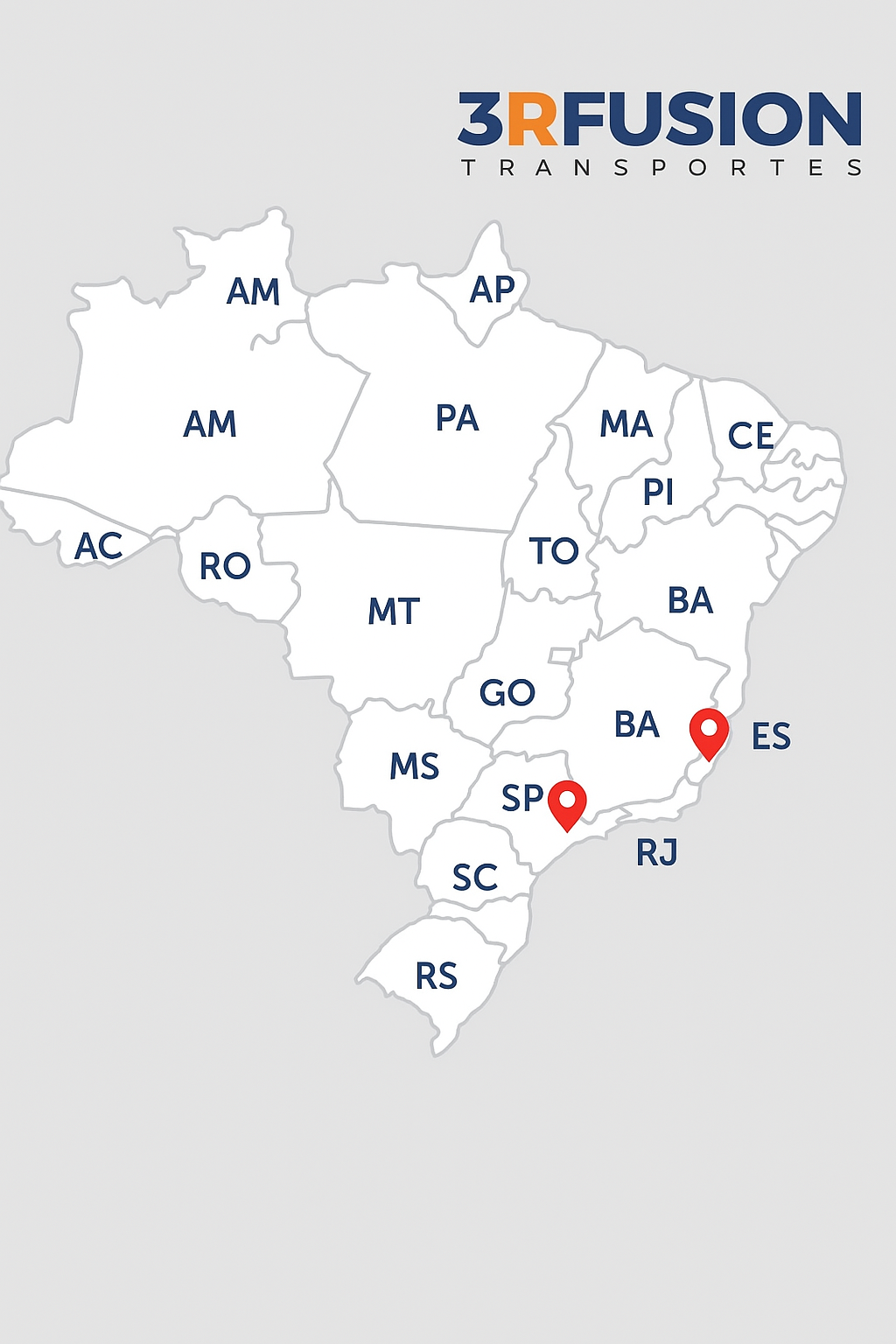 Mapa com unidades
